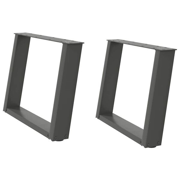 vidaXL Nohy konferenčn&iacute;ho stolku ve tvaru U 2 ks antracitov&eacute; 60 x (42-43) cm ocelov&eacute;