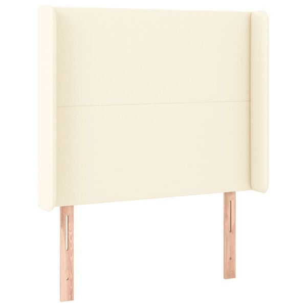 vidaXL Čelo postele s LED kr&eacute;mov&eacute; 103 x 16 x 118/128 cm uměl&aacute; kůže