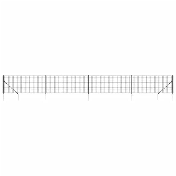 vidaXL Dr&aacute;těn&yacute; plot s kotevn&iacute;mi hroty antracitov&yacute; 1 x 10 m