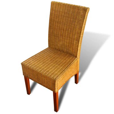 vidaXL Jídelní židle 4 ks hnědé přírodní ratan