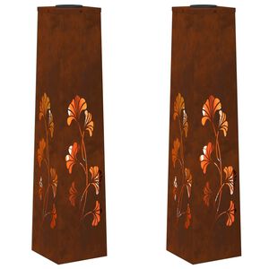 vidaXL Sol&aacute;rn&iacute; LED Cestovn&iacute; Světlo 2 ks Tepl&aacute; b&iacute;l&aacute; 18 x 18 x 80 cm