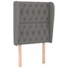 vidaXL Čelo postele typu u&scaron;&aacute;k tmavě &scaron;ed&eacute; 83 x 23 x 118/128 cm textil