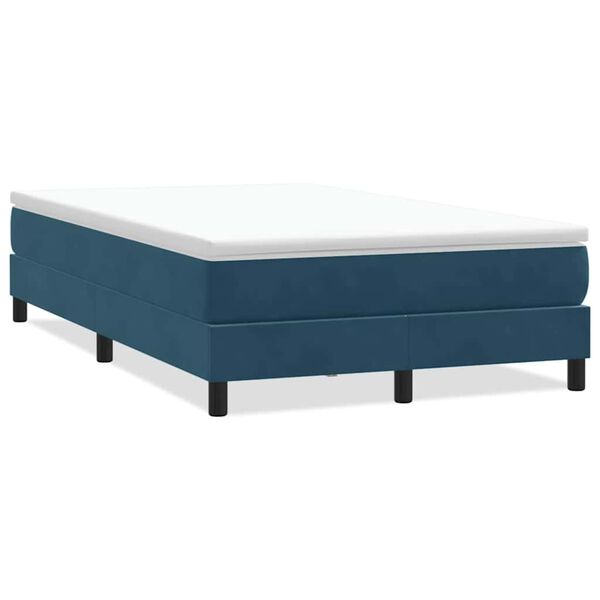 vidaXL Postel Box Spring bez matrace tmavě modr&aacute; 120x210 cm samet