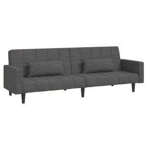vidaXL 2m&iacute;stn&aacute; rozkl&aacute;dac&iacute; pohovka se 2 pol&scaron;t&aacute;ři tmavě &scaron;ed&aacute; textil
