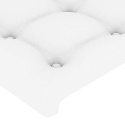 vidaXL Rám postele s čelem bílý 140x200 cm umělá kůže