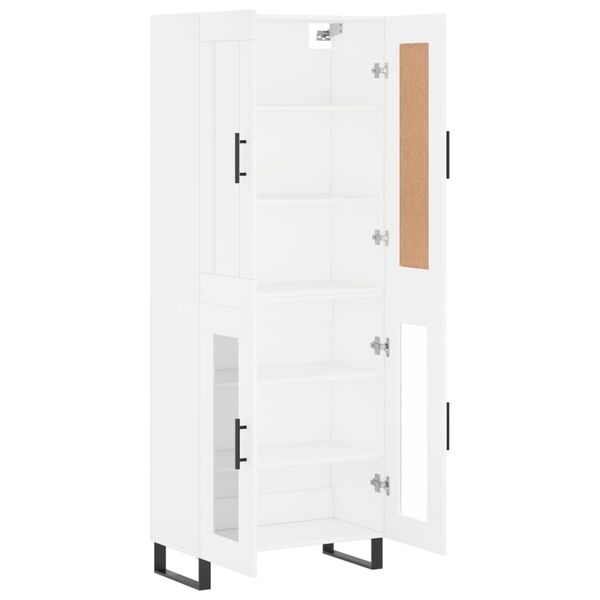 vidaXL Skř&iacute;ň highboard b&iacute;l&aacute; 69,5 x 34 x 180 cm kompozitn&iacute; dřevo
