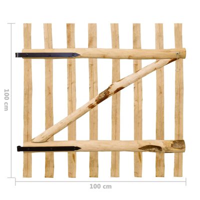 vidaXL Jednokřídlá zahradní branka lískové dřevo 100 x 100 cm