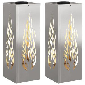 vidaXL Sol&aacute;rn&iacute; LED Cestovn&iacute; Světlo 2 ks Tepl&aacute; b&iacute;l&aacute; 18 x 18 x 50 cm