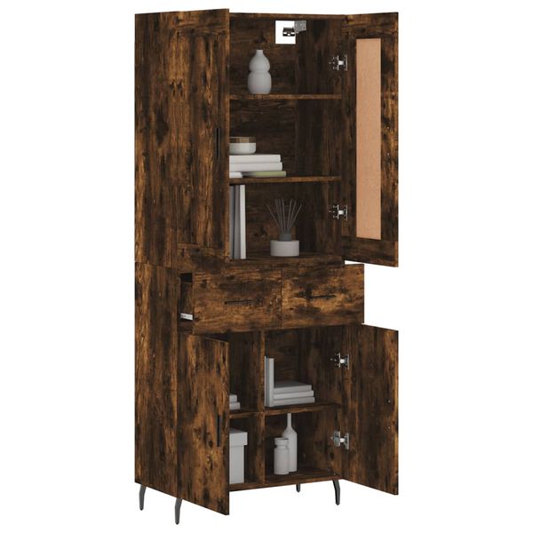 vidaXL Skř&iacute;ň highboard kouřov&yacute; dub 69,5 x 34 x 180 cm kompozitn&iacute; dřevo