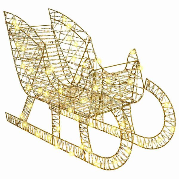 vidaXL Sáně tažené sobem Teplá bílá 70 x 26 x 128.5 cm PET