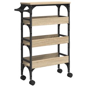 vidaXL Kuchyňsk&yacute; voz&iacute;k Sonoma dub 53 x 20 x 76 cm Kompozitn&iacute; dřevo
