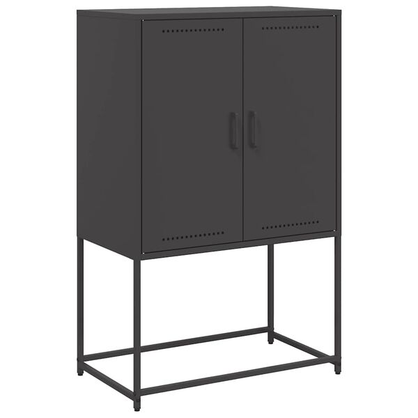 vidaXL Skř&iacute;ň highboard čern&aacute; 68,5 x 38,5 x 107 cm ocel