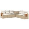 vidaXL Set pohovek 7 ks Beige a kr&eacute;mov&aacute; b&iacute;l&aacute; Poly ratan a ocel
