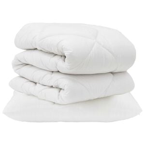 vidaXL Sada přikr&yacute;vek s pol&scaron;t&aacute;řem 2 pcs B&iacute;l&aacute; Mikrovl&aacute;kno