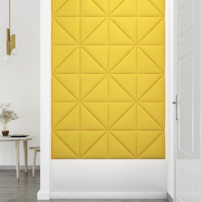 vidaXL Nástěnné panely 12 ks světle žluté 30x30 cm textil 0,54 m²