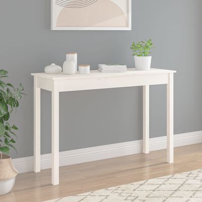vidaXL Konzolový stolek bílý 110 x 40 x 75 cm masivní borové dřevo
