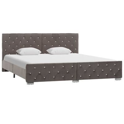 vidaXL Rám postele šedý samet 180 x 200 cm