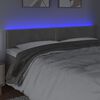 vidaXL Čelo postele s LED světle &scaron;ed&eacute; 180x5x78/88 cm samet