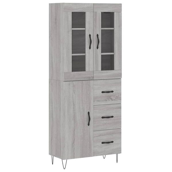 vidaXL Skř&iacute;ň highboard &scaron;ed&aacute; sonoma 69,5 x 34 x 180 cm kompozitn&iacute; dřevo