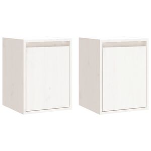 vidaXL N&aacute;stěnn&eacute; skř&iacute;ňky 2 ks b&iacute;l&eacute; 30x30x40 cm masivn&iacute; borov&eacute; dřevo
