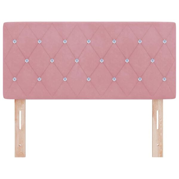 vidaXL Čelo postele s čelo Růžov&aacute; 90 cm Uměl&aacute; kůže