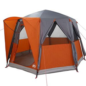 vidaXL Stan pro 3 osoby se střechou &Scaron;ed&aacute; a oranžov&aacute; 320 x 320 x 203 cm