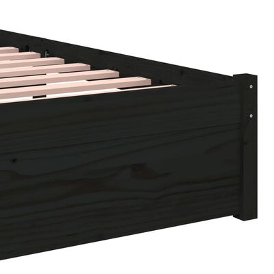 vidaXL Rám postele černý masivní dřevo 75 x 190 cm malé jednolůžko