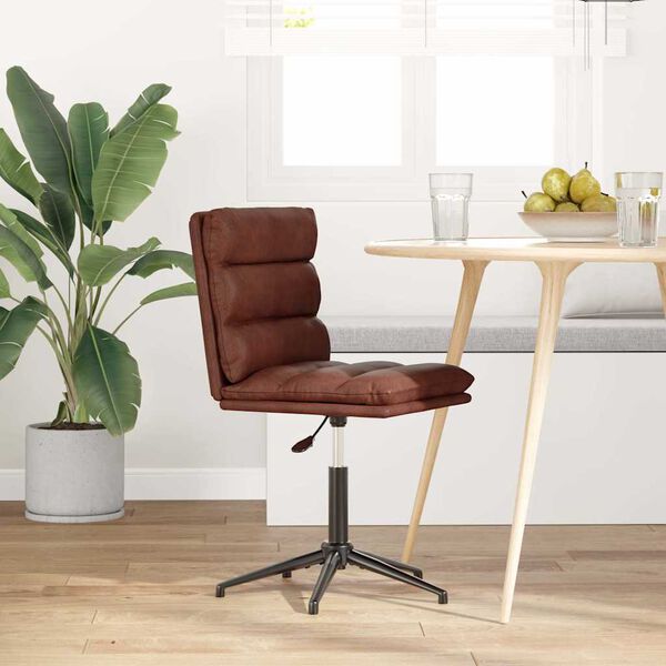 vidaXL Jídelní židle lesklá hnědá umělá kůže