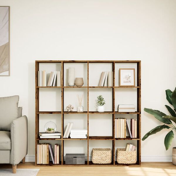 vidaXL Knihovna old wood 137,5 x 29 x 137,5 cm kompozitn&iacute; dřevo