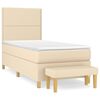 vidaXL Box spring postel s matrac&iacute; kr&eacute;mov&aacute; 90x200 cm textil