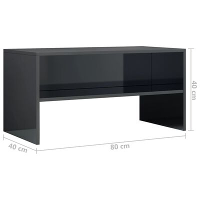 vidaXL TV stolek černý s vysokým leskem 80 x 40 x 40 cm dřevotříska