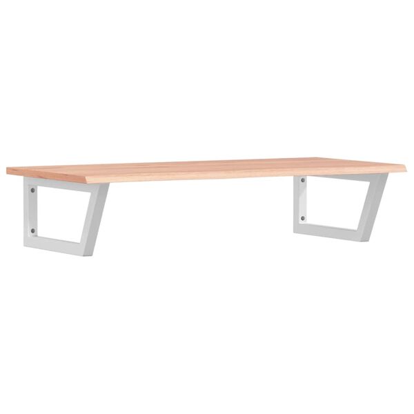 vidaXL Deska pod umyvadlo n&aacute;stěnn&aacute; ocel a masivn&iacute; dubov&eacute; dřevo