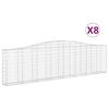 vidaXL Klenut&eacute; gabionov&eacute; ko&scaron;e 8 ks 400x30x100/120cm pozinkovan&eacute; železo