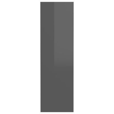 vidaXL Nástěnný botník šedý s vysokým leskem 60x18x60 cm dřevotříska