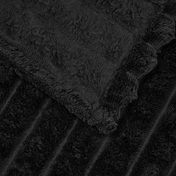 vidaXL Plažov&aacute; deka Čern&aacute; 240 x 220 cm Fleece