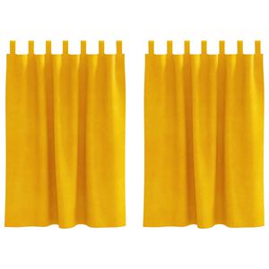 vidaXL Zatemňovac&iacute; z&aacute;věsy 2 pcs Hořčicově žlut&aacute; 140 x 140 cm samet