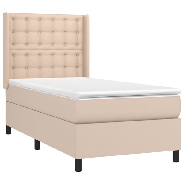 vidaXL Box spring postel s matrac&iacute; cappuccino 80 x 200 cm uměl&aacute; kůže