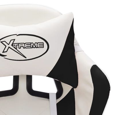 vidaXL Herní židle s RGB LED podsvícením bíločerná umělá kůže