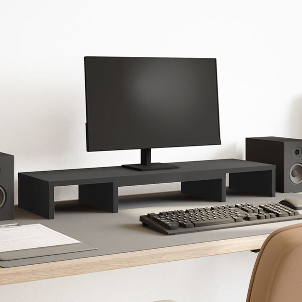 vidaXL Stojan na monitor čern&yacute; 80 x 24 x 10,5 cm kompozitn&iacute; dřevo