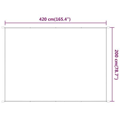 vidaXL Vertikální markýza bílá 200 x 420 cm oxfordská látka