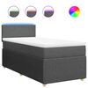vidaXL Box spring postel s matrac&iacute; tmavě &scaron;ed&aacute; 90x200 cm textil