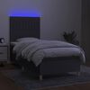 vidaXL Box spring postel s matrac&iacute; a LED tmavě &scaron;ed&aacute; 80 x 200 cm textil