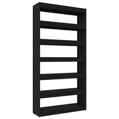 vidaXL Knihovna / dělicí stěna černá 100x30x198 cm kompozitní dřevo