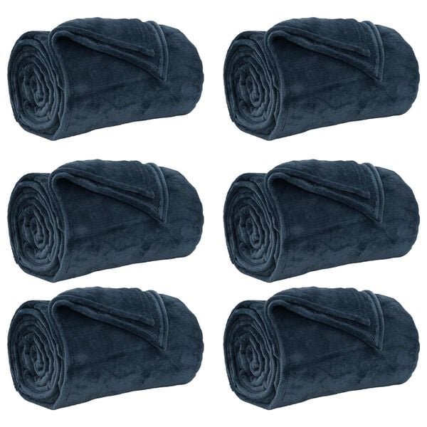 vidaXL Dekoračn&iacute; deky 6 pcs N&aacute;mořnick&aacute; modr&aacute; 130 x 150 cm Fleece