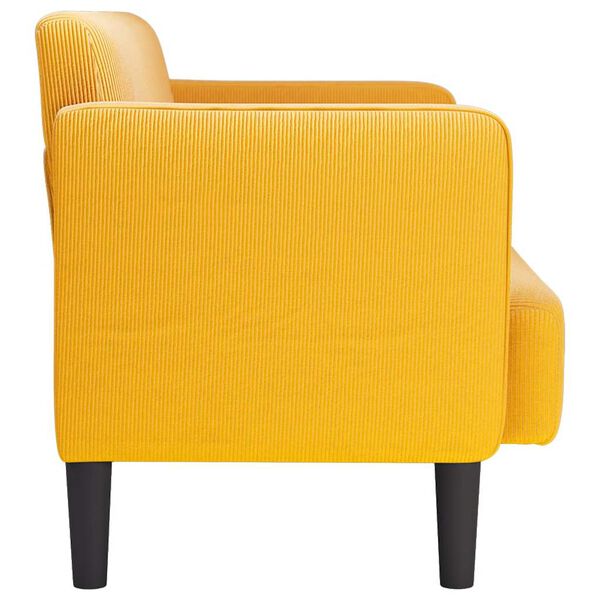 vidaXL Loveseat Sofa světle žluté 109 cm manšestrová tkanina