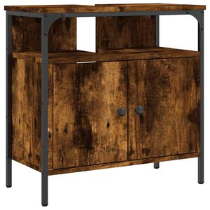 vidaXL Koupelnov&aacute; skř&iacute;ňka pod umyvadlo kouřov&yacute; dub 60x30x60cm kompozit