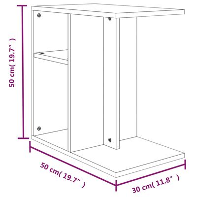 vidaXL Odkládací stolek Hnědý dub 50x30x50 cm kompozitní dřevo