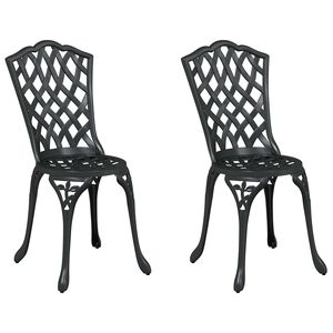 vidaXL Zahradn&iacute; křeslo 2 pcs Čern&aacute; 39 x 40 x 87cm Hlin&iacute;k