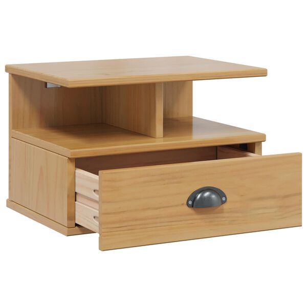 vidaXL Nočn&iacute; skř&iacute;ňka se z&aacute;suvkou Hill Medov&aacute; hněd&aacute; 40 x 31 x 27 cm