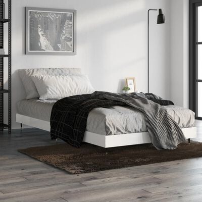 vidaXL Rám postele bílý s vysokým leskem 100 x 200 cm kompozitní dřevo